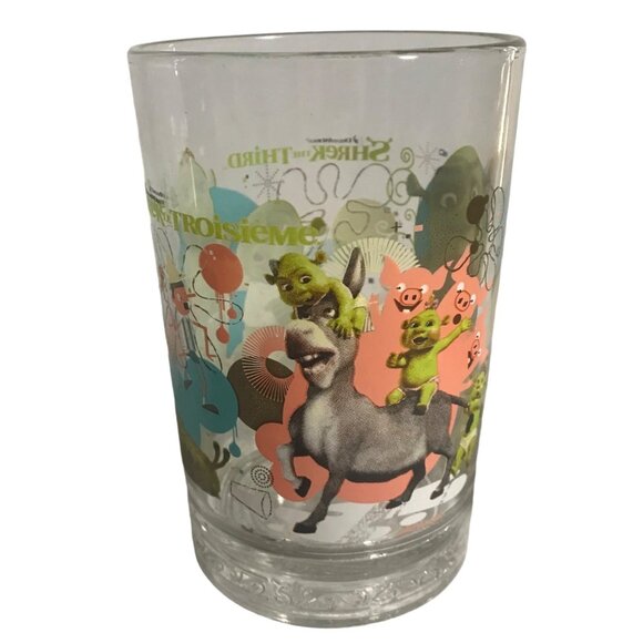 Shrek The Third Collectible Glass Set of 2 DreamWorks - Picture 2 of 8